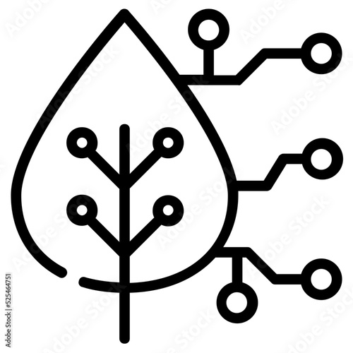 Botanical research icon in linear style 