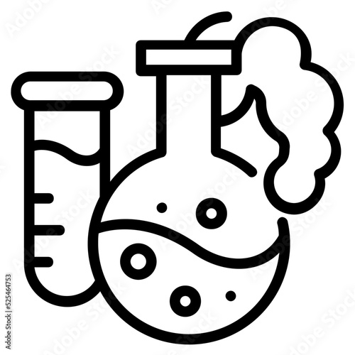 An icon of chemical reaction line design 