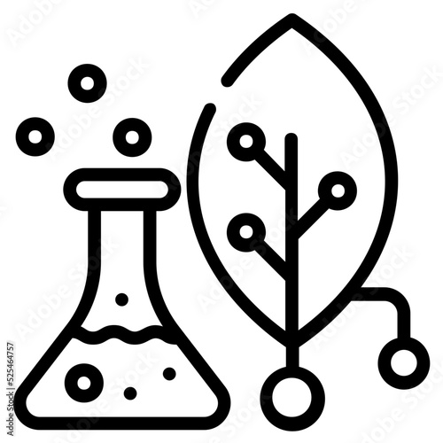 Botanical research icon in linear style 