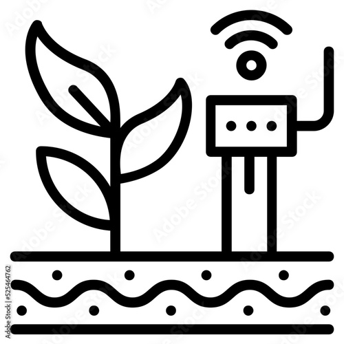 Botanical research icon in linear style 