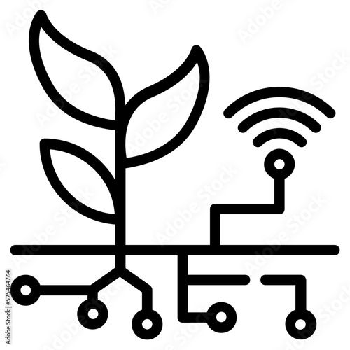 Botanical research icon in linear style 