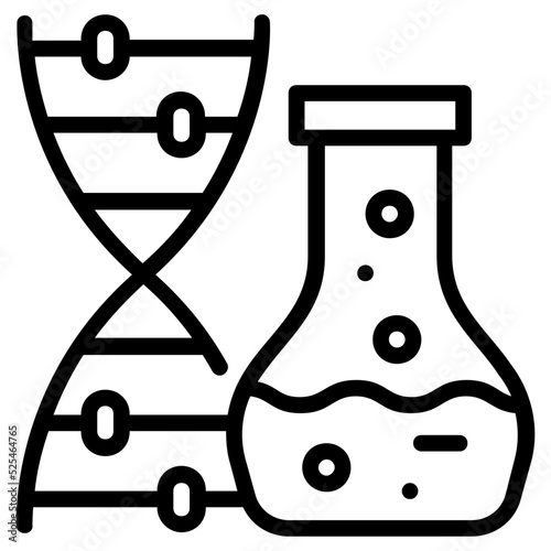 An icon of chemical reaction line design 