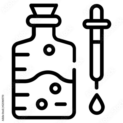 Botanical research icon in linear style 