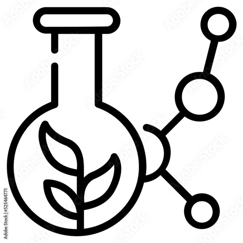 An icon of chemical reaction line design 