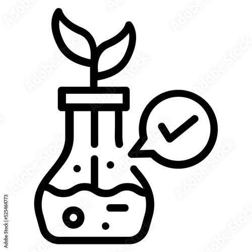 Botanical research icon in linear style 