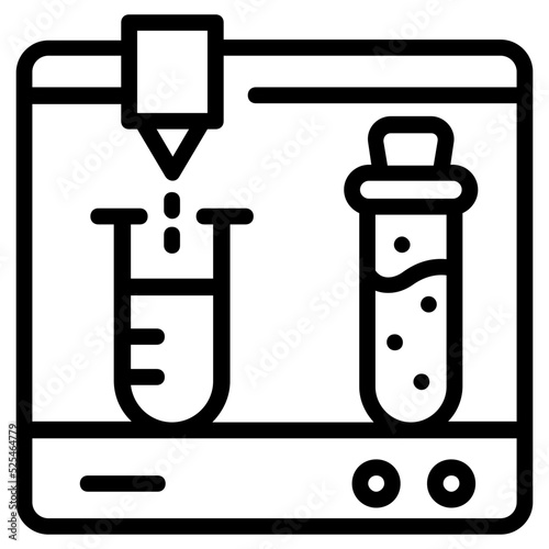 An icon of chemical reaction line design 