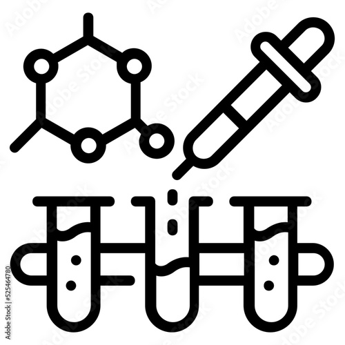An icon of chemical reaction line design 