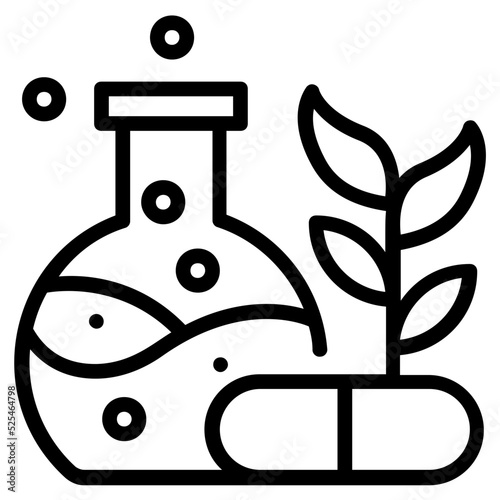 Botanical research icon in linear style 