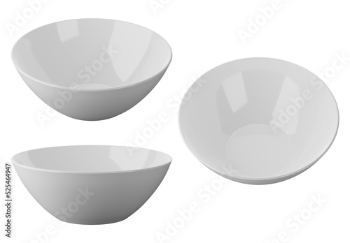set of white bolw isolated on alpha background 3D Render