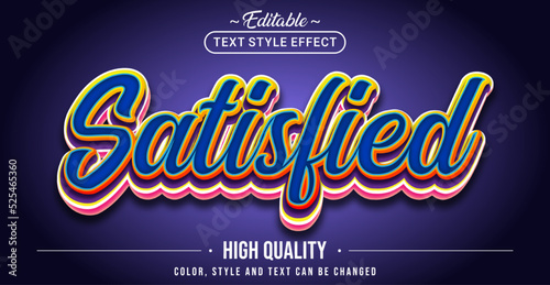 Editable text style effect - Satisfied text style theme.