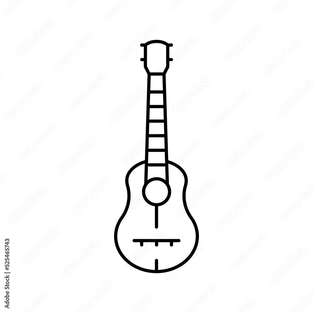 guitar musician instrument line icon vector illustration