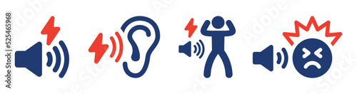 Noisy icon set. Noise disturbance symbol in graphic design. Loud concept. photo