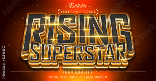 Editable text style effect - Rising Superstar text style theme.
