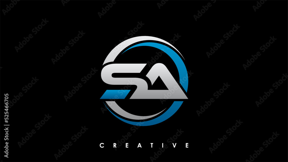SA Letter Initial Logo Design Template Vector Illustration