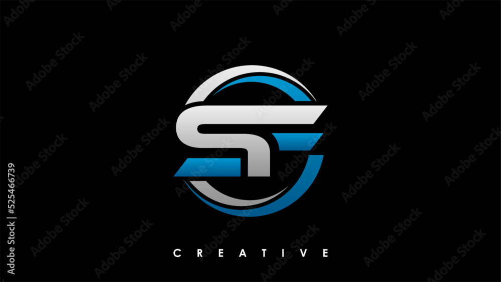 SF Letter Initial Logo Design Template Vector Illustration SF Letter Initial Logo Design Template Vector Illustration