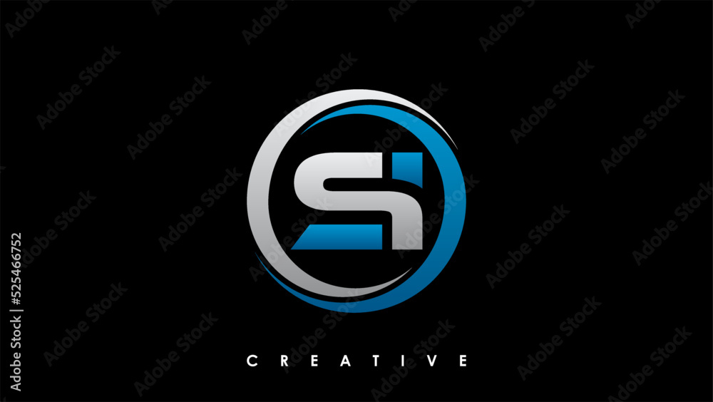 SI Letter Initial Logo Design Template Vector Illustration SI Letter Initial Logo Design Template Vector Illustration