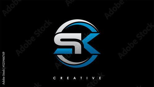 Tableau sur toile SK Letter Initial Logo Design Template Vector Illustration