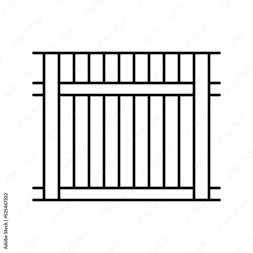 backyard fence line icon vector illustration