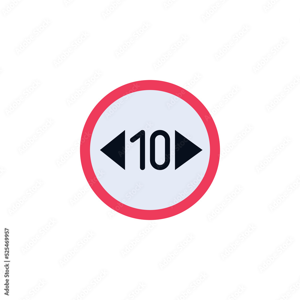 Length limit traffic sign flat icon Length limit traffic sign flat icon
