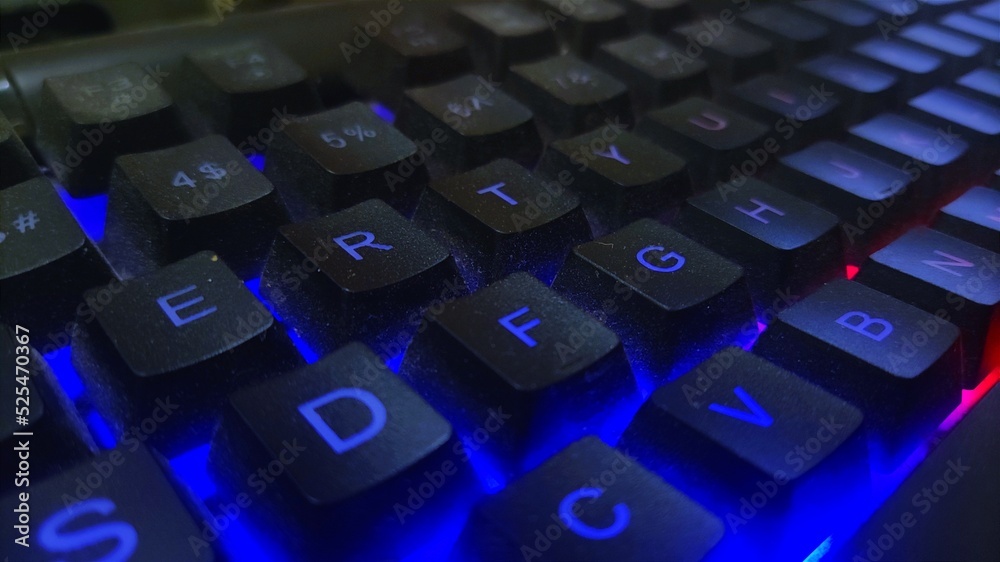 colse up keyboard RGB light colse up keyboard RGB light