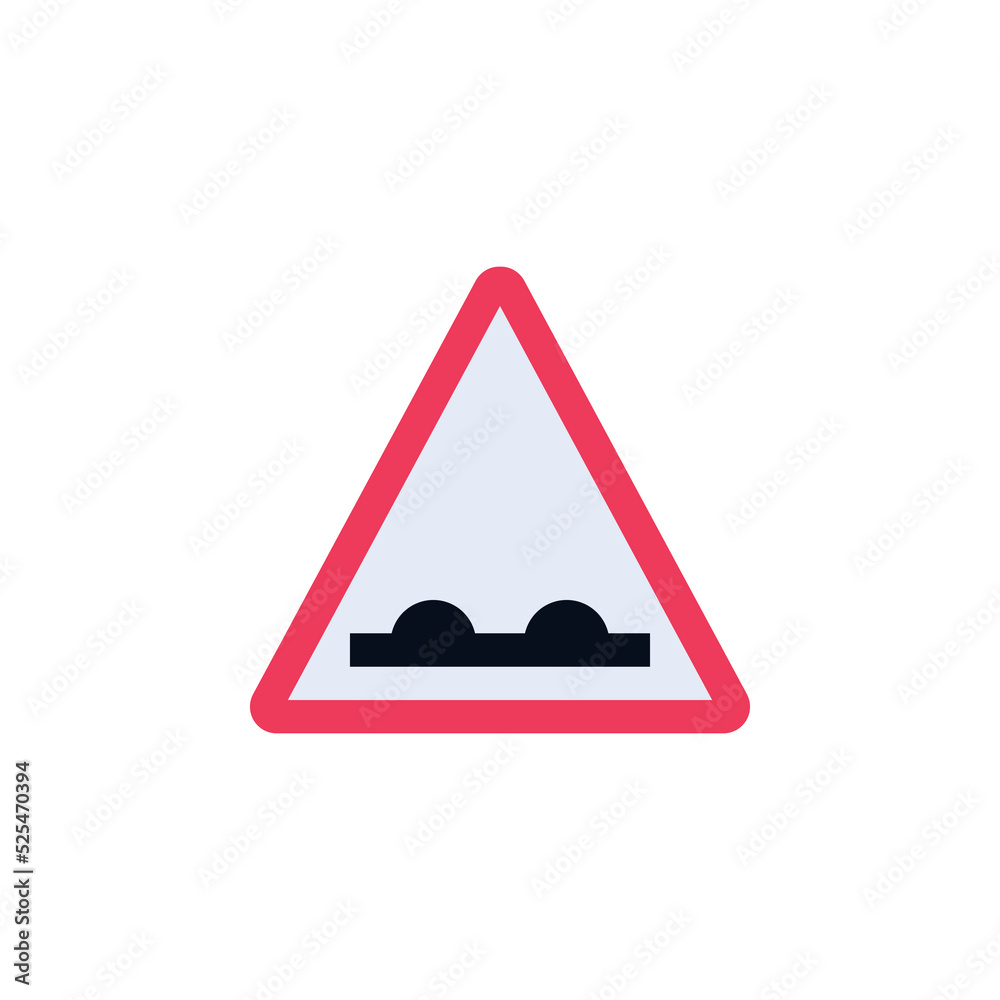 Uneven road traffic sign flat icon Uneven road traffic sign flat icon
