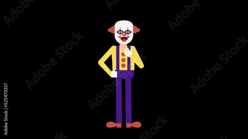 Evil clown having shortness of breath or difficulty breathing
 photo