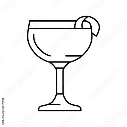 glass drink sidecar cocktail line icon vector illustration