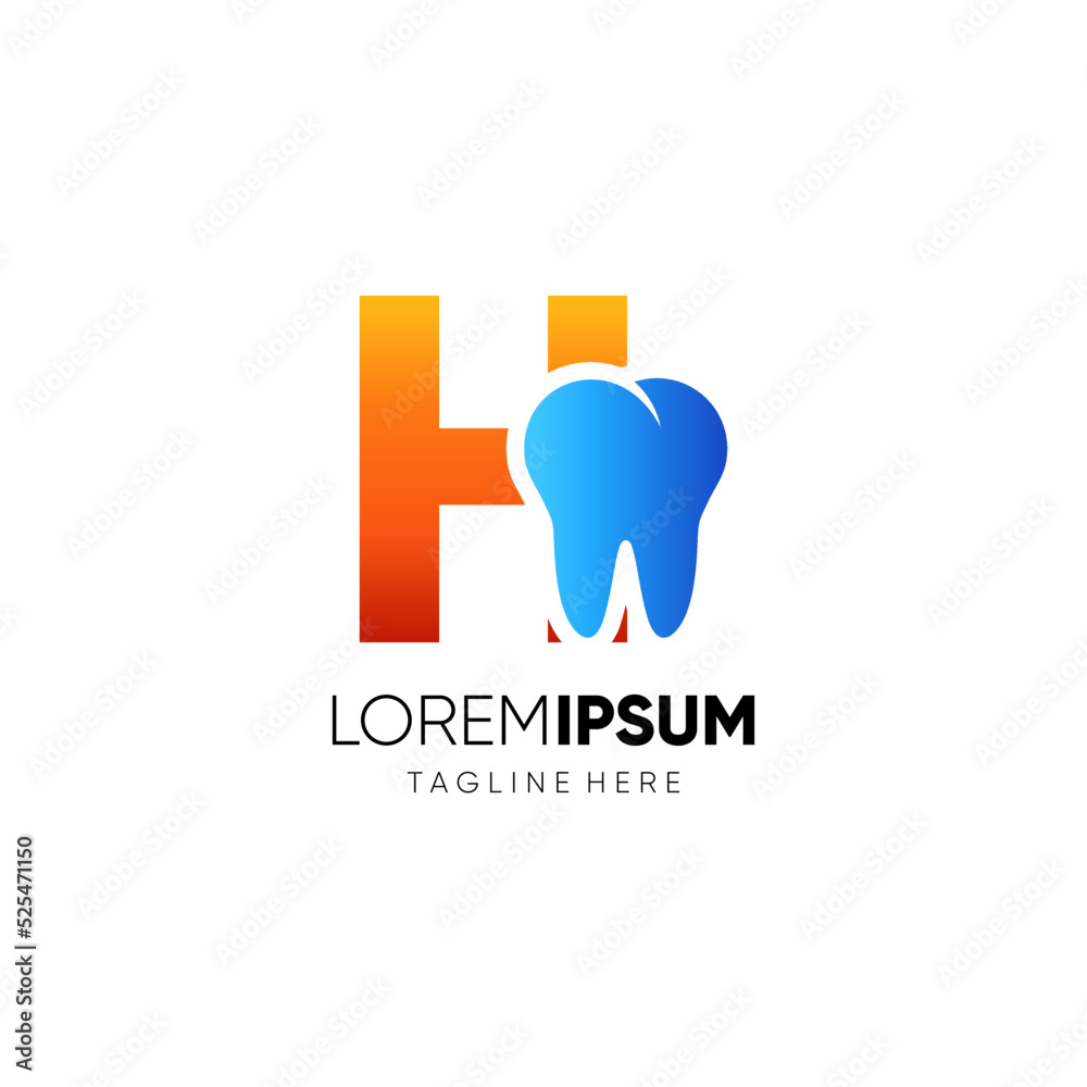 Letter H Dental Tooth Logo Design Vector Icon Graphic Emblem Illustration Letter H Dental Tooth Logo Design Vector Icon Graphic Emblem Illustration