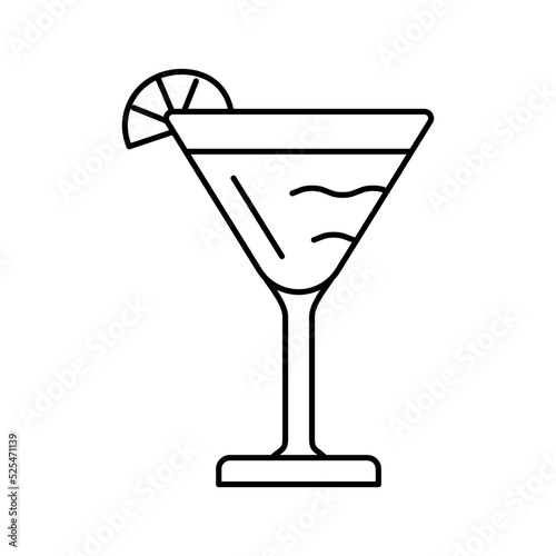 daiquiri cocktail glass drink line icon vector illustration