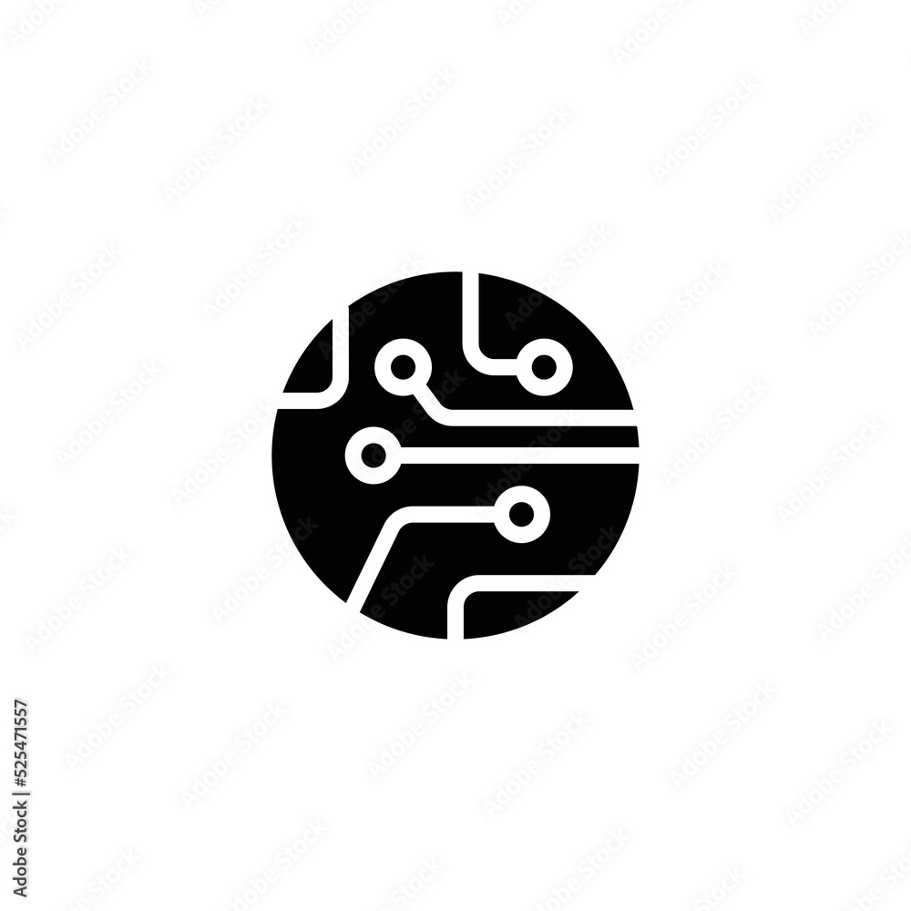 Circuit board icon. Simple solid style. Tech, microchip, circle, hardware, technology concept. Glyph vector illustration isolated on white background. EPS 10. Circuit board icon. Simple solid style. Tech, microchip, circle, hardware, technology concept. Glyph vector illustration isolated on white background. EPS 10.