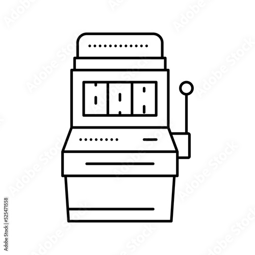 slot mashine game line icon vector illustration