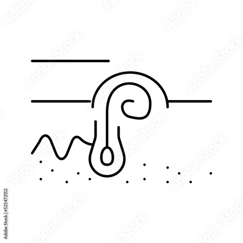 ingrown hair line icon vector illustration