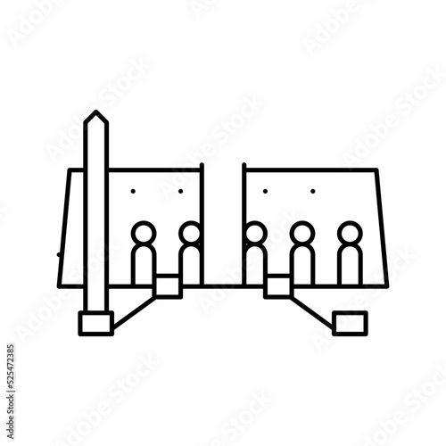 luxor temple line icon vector illustration