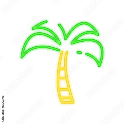 coconut tree neon icon
