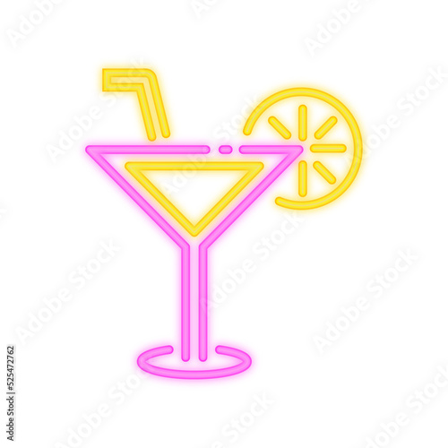cocktail neon icon
