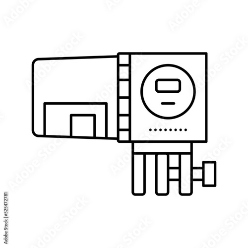 feeder aquarium fish line icon vector illustration