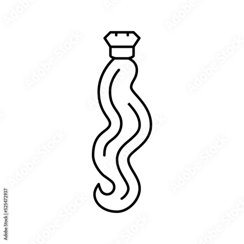 curly hair accessory line icon vector illustration