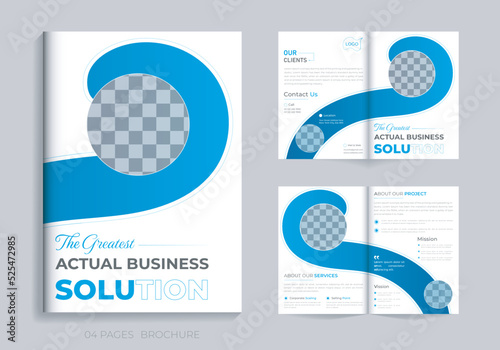 Set of minimalist Corporate business catalog brochure templates with simple style and modern layout