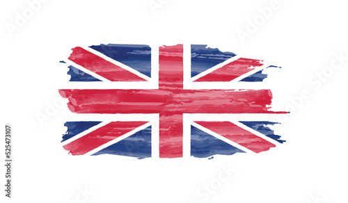 Watercolor painting flag of United Kingdom