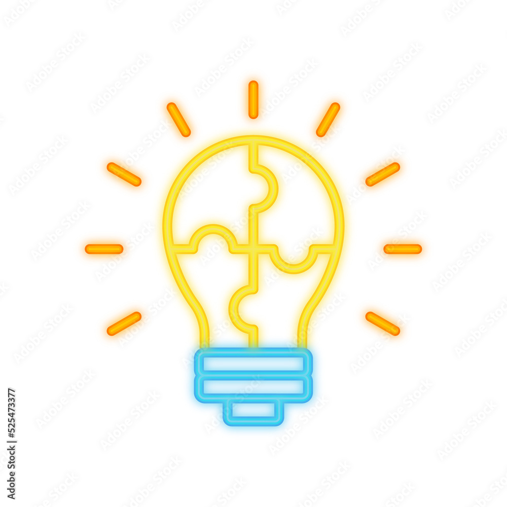 teamwork idea neon icon teamwork idea neon icon