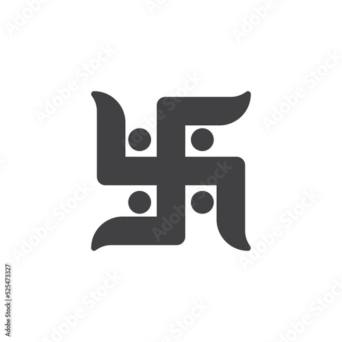 Hinduism Swastika vector icon