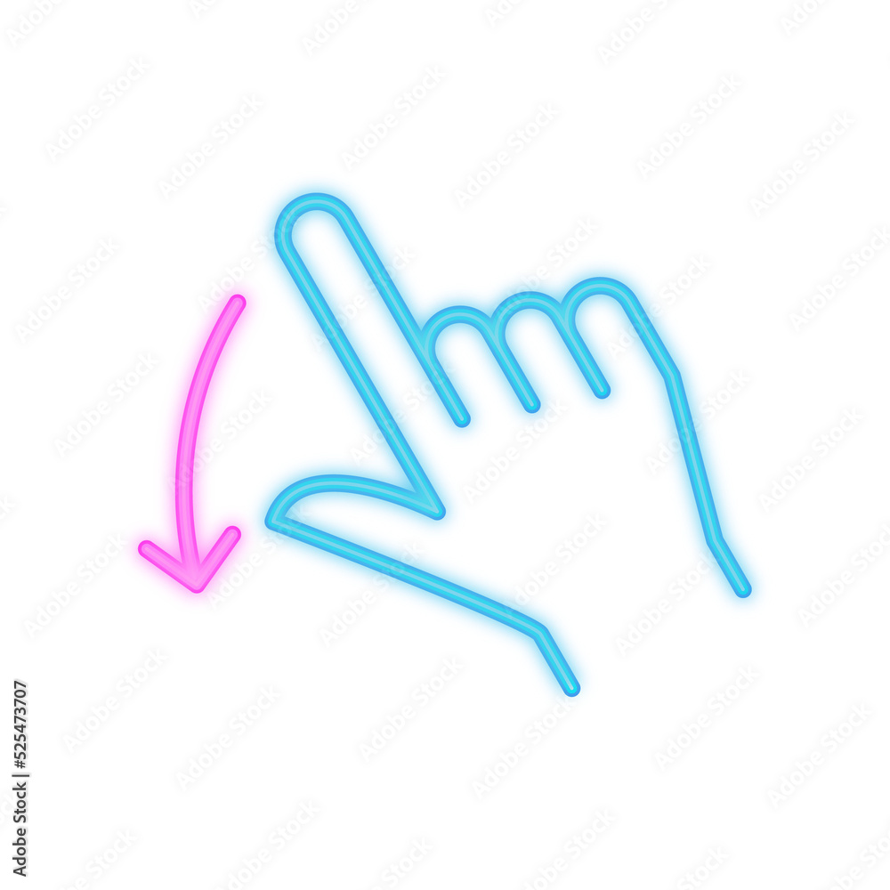 slide down neon icon slide down neon icon
