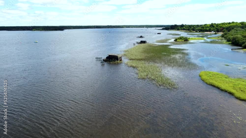 Vue aérienne, Réserve naturelle, lac, étang