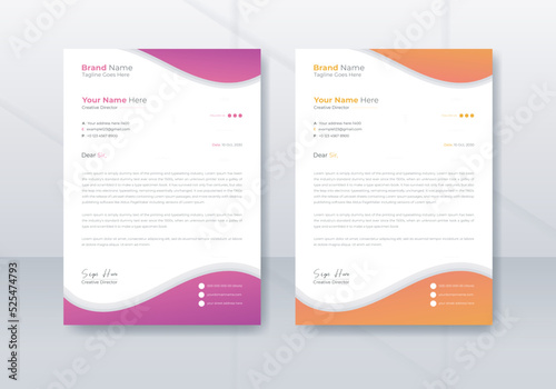 Elegant and modern company business letterhead template. set to print with vector and illustration.