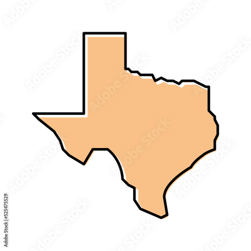 texas state color icon vector illustration