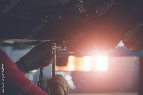 Mechanic repairing a car