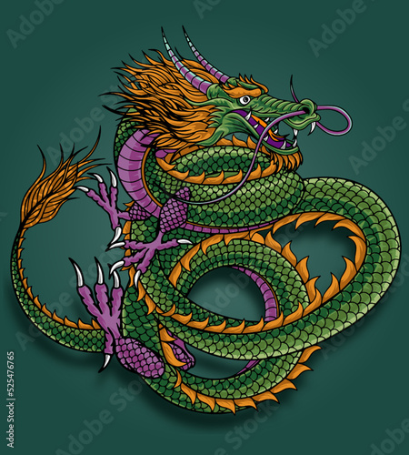 Japanese dragon cross culture illustration