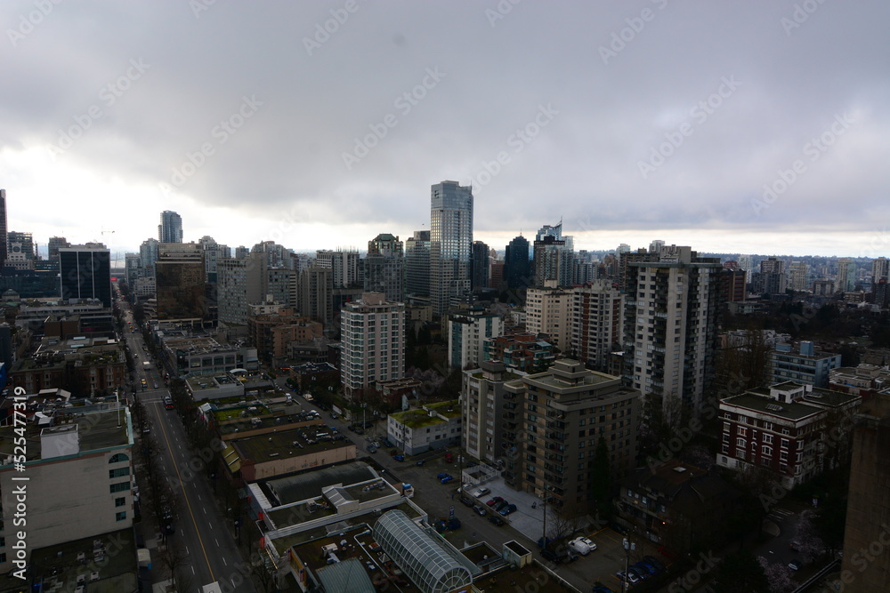 Aerial City Urban Buildings Skyline Daytime Clear city streets 