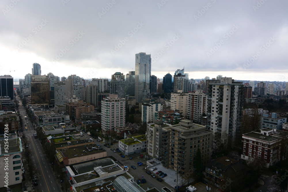 Aerial City Urban Buildings Skyline Daytime Clear city streets 