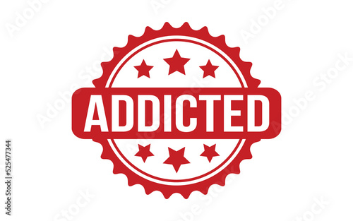 Addicted Rubber Stamp Seal Vector